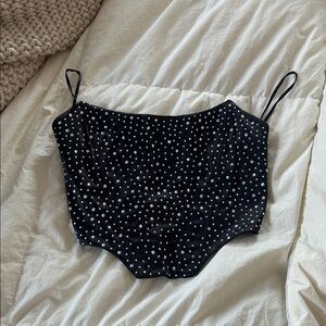 Amazing Lace Black and Silver Studded Top